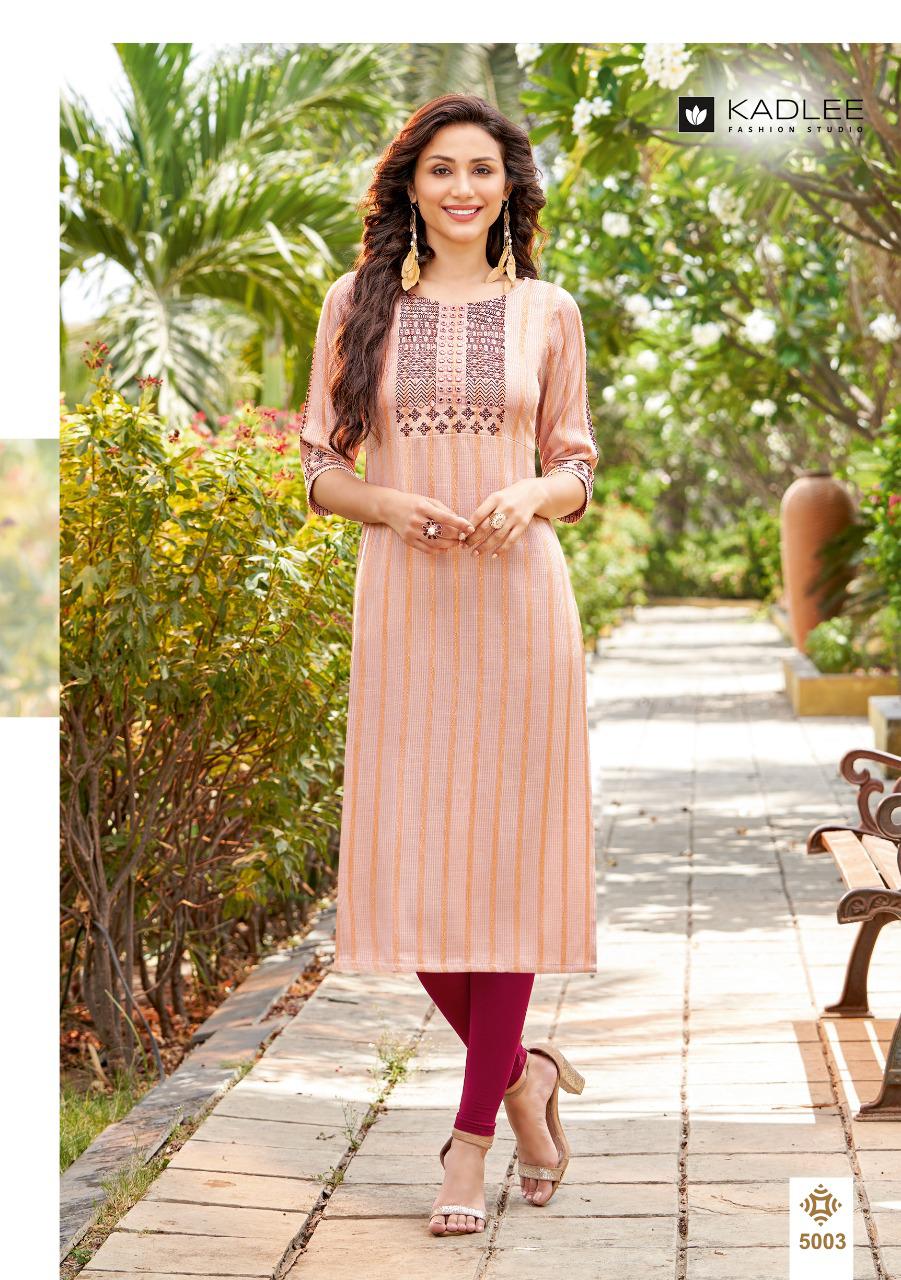 Kadlee Mahek Rayon Designer Fancy Wear Latest Kurti Collection